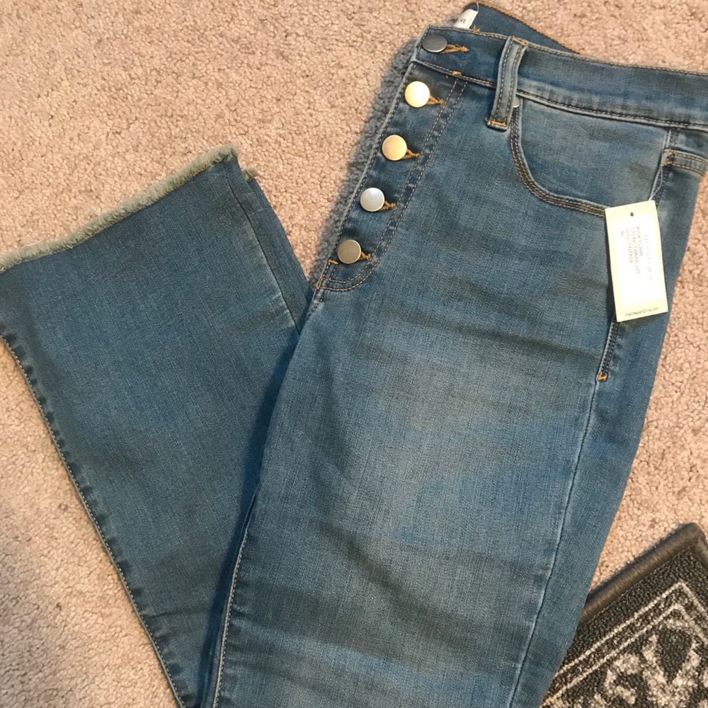 Piphany High rise button fly cropped denim